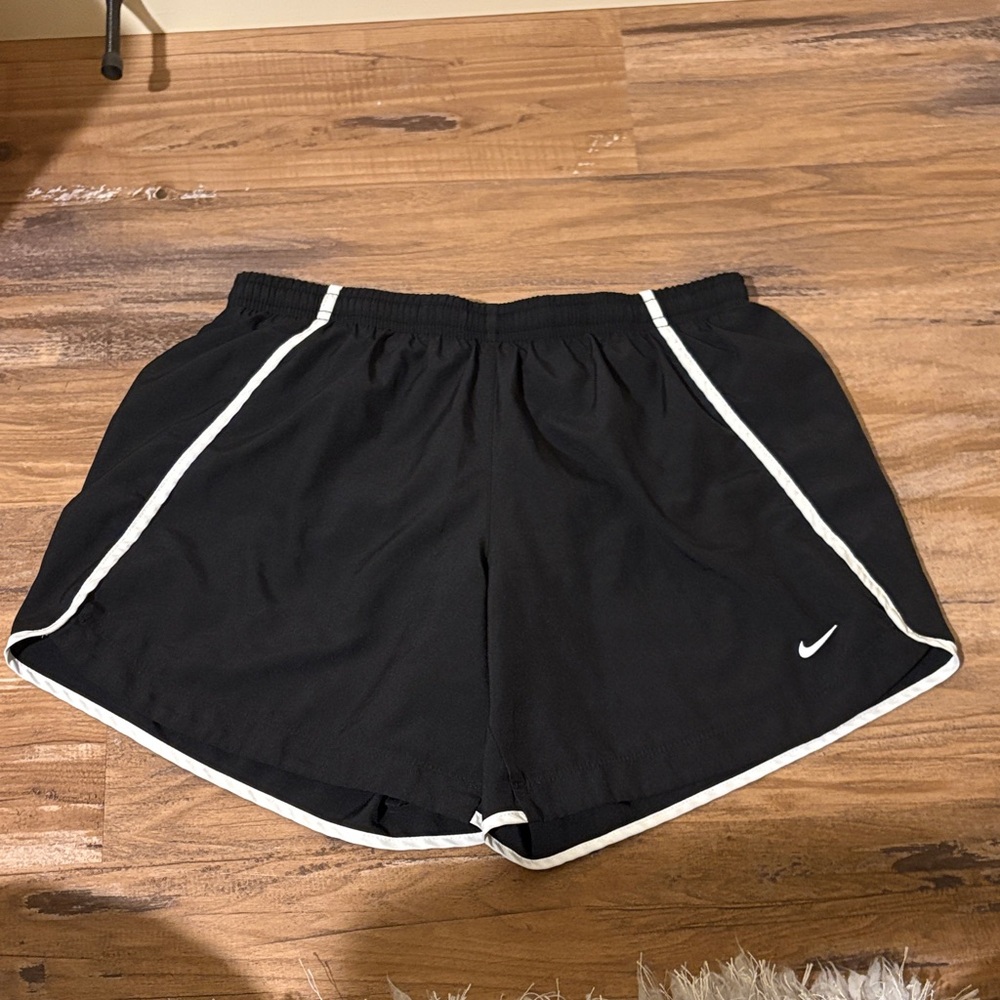 Nike Kids Black Athletic Shorts with White Trim